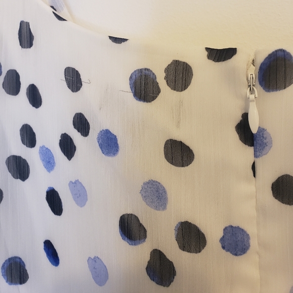 DKNY Polka Dot Lined Faux Wrap High-Low Midi Dress Womens Size 14 - Picture 8 of 13